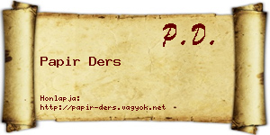Papir Ders névjegykártya